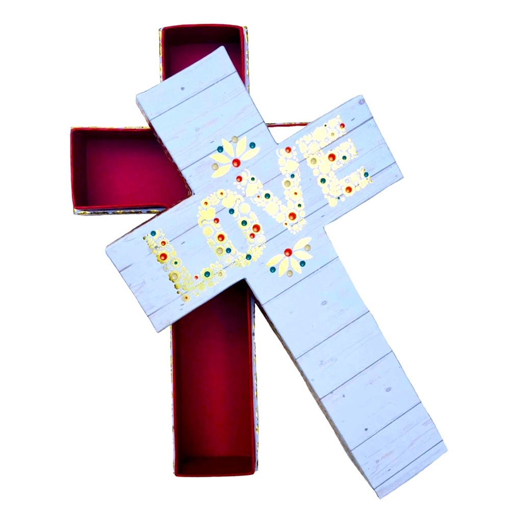 Punch Studio Golden Love Cross Shaped Nesting Box, 61879